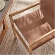 Maklaine Contemporary Leather Seat and Back Dining Chair in Chestnut Tan