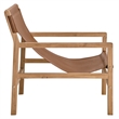 Maklaine Modern / Contemporary Leather Sling Chair in Chestnut Tan
