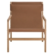 Maklaine Modern / Contemporary Leather Sling Chair in Chestnut Tan
