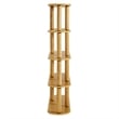 Maklaine Modern / Contemporary 4-Tier Oval Wood Bookshelf in Oak