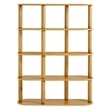 Maklaine Modern / Contemporary 4-Tier Oval Wood Bookshelf in Oak