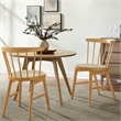 Maklaine Curved Spindle Back Dining Chairs Set of 2 in Natural