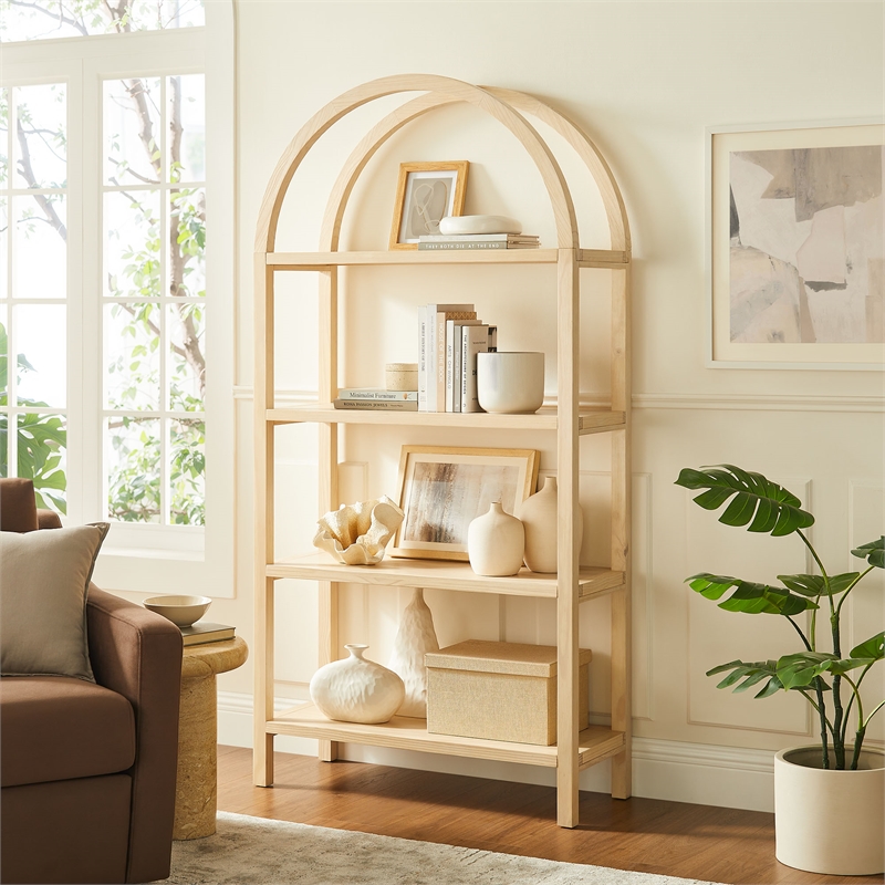 Maklaine Contemporary Pine Wood Frame 72