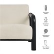Maklaine Contemporary Dense Foam Padding Boucle Accent Chair in Cream Black