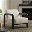 Maklaine Contemporary Dense Foam Padding Boucle Accent Chair in Cream Black