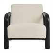 Maklaine Contemporary Dense Foam Padding Boucle Accent Chair in Cream Black
