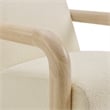 Maklaine Contemporary Dense Foam Padding Boucle Accent Chair in Cream Oak