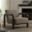 Maklaine Contemporary Dense Foam Padding Boucle Accent Chair in Earth Black