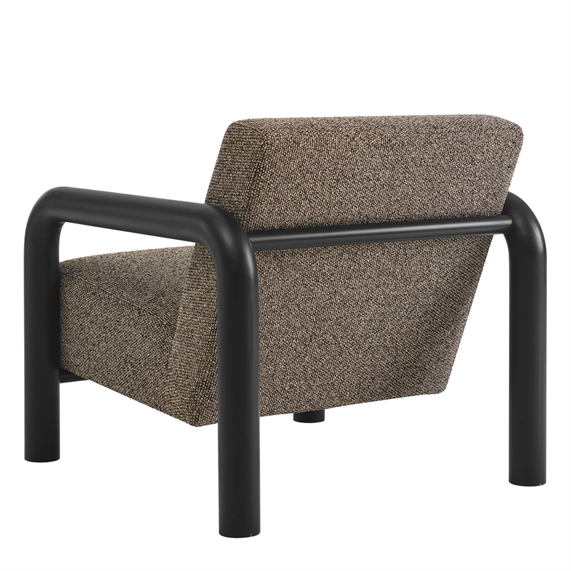 Maklaine Contemporary Dense Foam Padding Boucle Accent Chair in Earth Black
