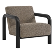 Maklaine Contemporary Dense Foam Padding Boucle Accent Chair in Earth Black