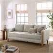 Maklaine Contemporary Upholstered Boucle Fabric Sofa in Parchment Beech