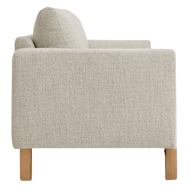 Maklaine Contemporary Upholstered Boucle Fabric Sofa in Parchment Beech