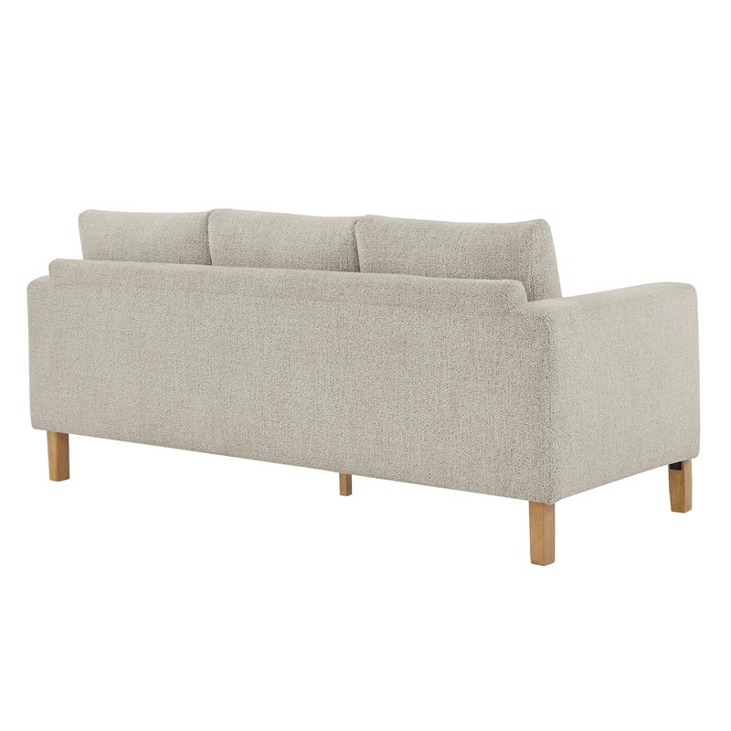 Maklaine Contemporary Upholstered Boucle Fabric Sofa in Parchment Beech
