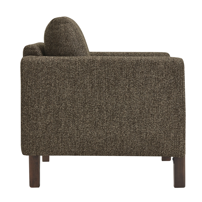 Maklaine Contemporary Boucle Fabric Accent Armchair in Antique Espresso