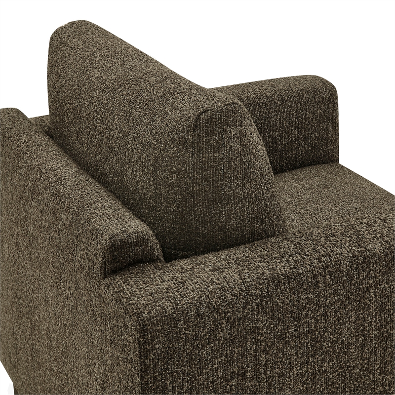 Maklaine Contemporary Boucle Fabric Accent Armchair in Antique Espresso