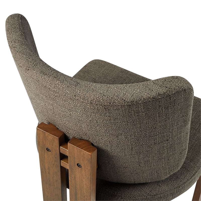 Maklaine Modern / Contemporary 7-Piece Dining Set in Walnut Taupe