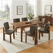 Maklaine Modern / Contemporary 7-Piece Dining Set in Walnut Taupe