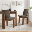 Maklaine Armless Upholstered Dining Chairs Set Of 2 in Taupe