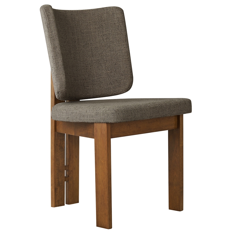 Maklaine Armless Upholstered Dining Chairs Set Of 2 in Taupe