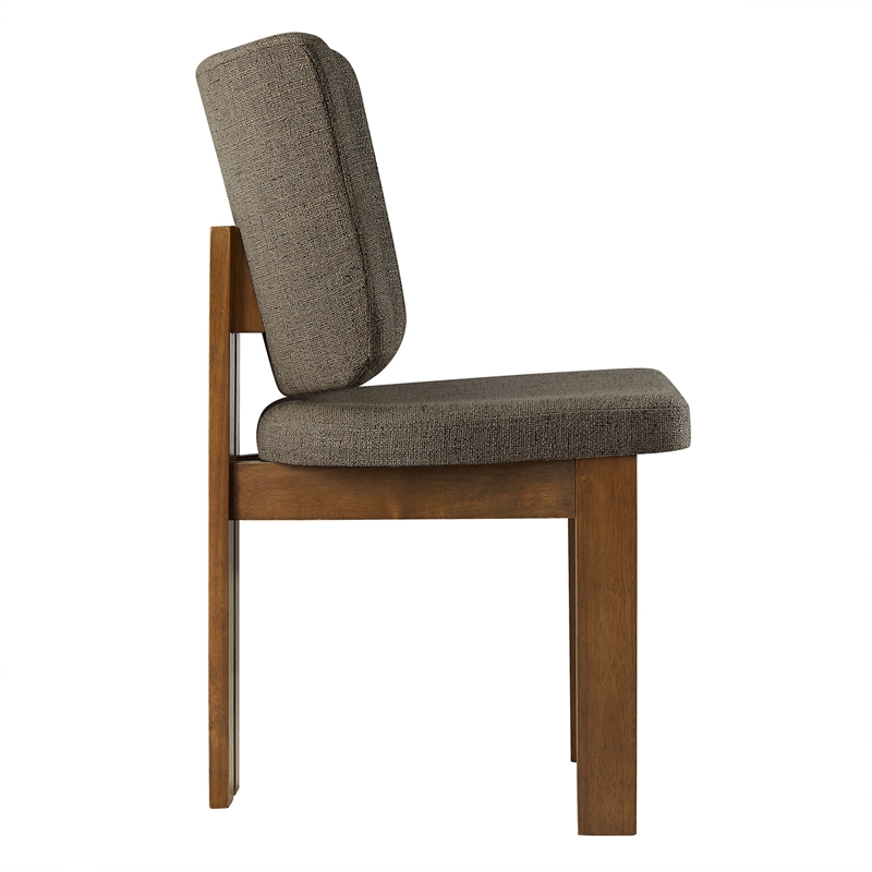 Maklaine Armless Upholstered Dining Chairs Set Of 2 in Taupe