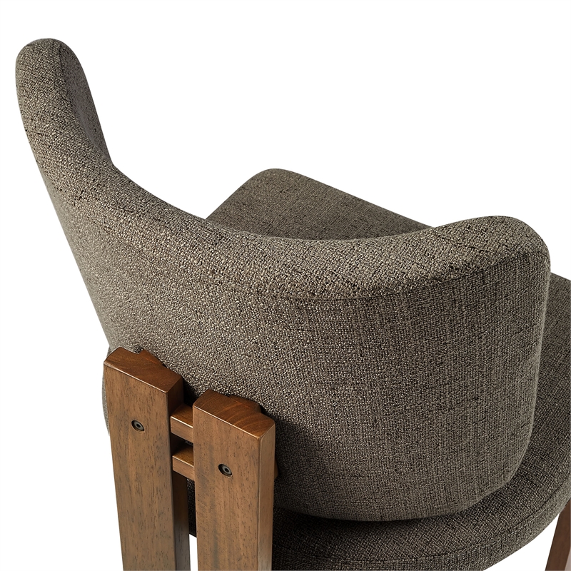 Maklaine Armless Upholstered Dining Chairs Set Of 2 in Taupe