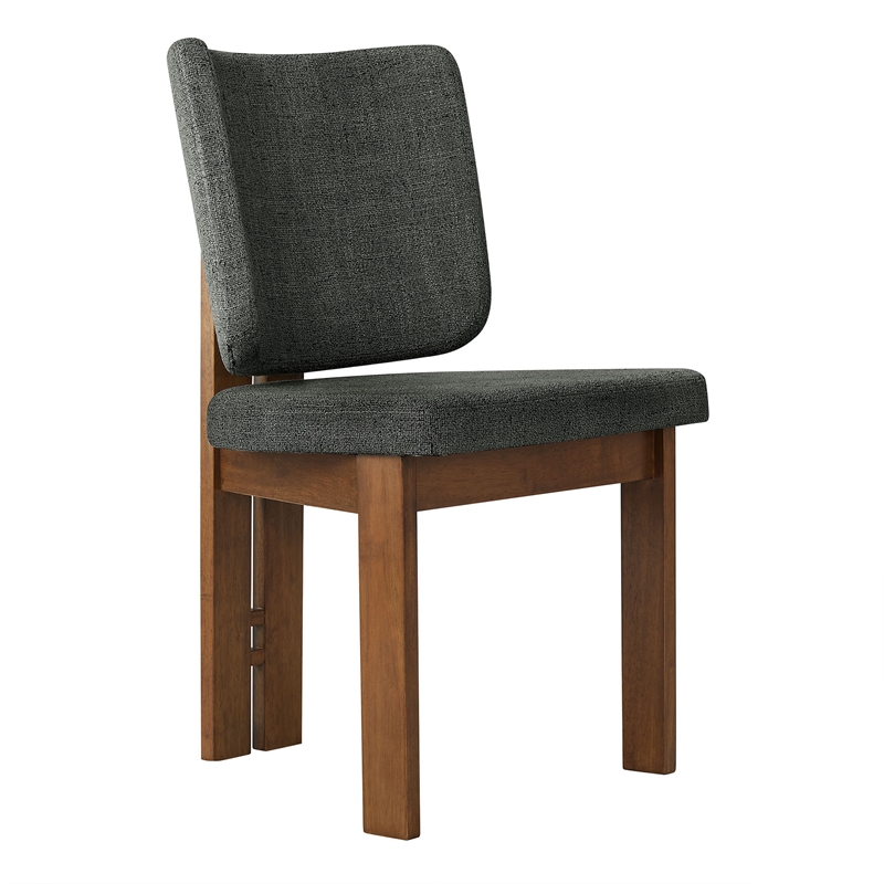 Maklaine Armless Upholstered Dining Chairs Set Of 2 in Charcoal
