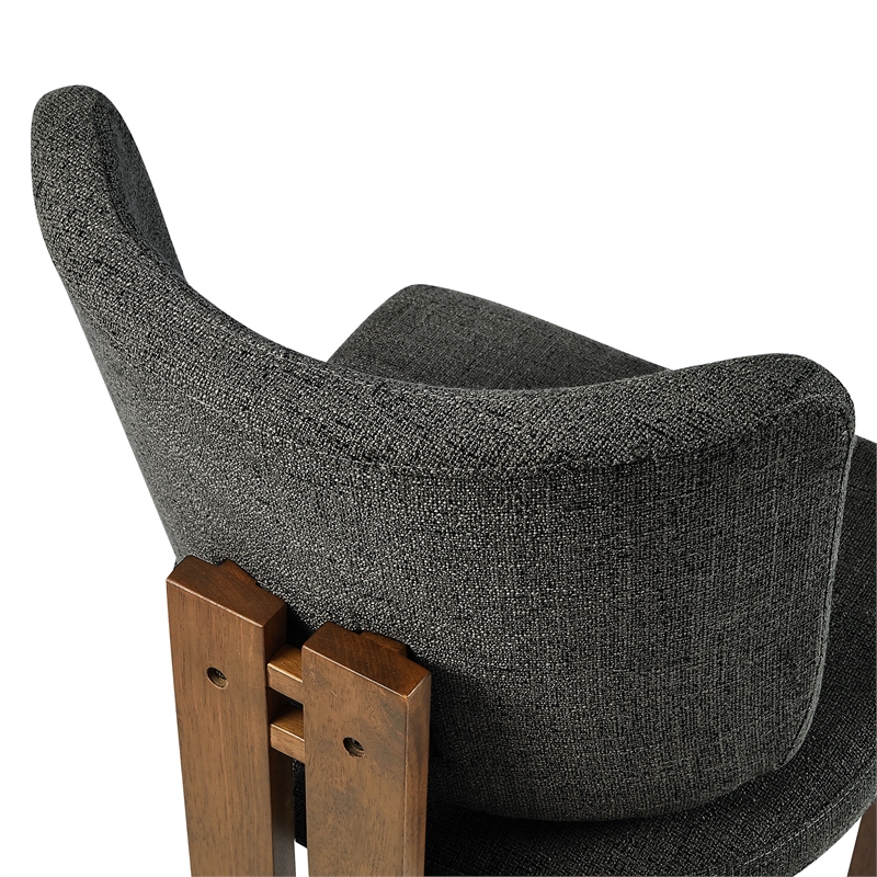 Maklaine Armless Upholstered Dining Chairs Set Of 2 in Charcoal