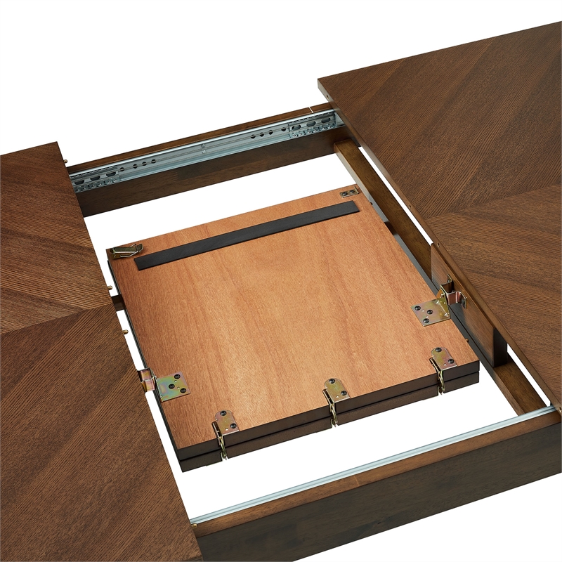 Maklaine Modern / Contemporary Extendable Dining Table in Walnut