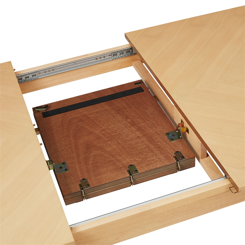 Maklaine Modern / Contemporary Extendable Dining Table in Oak