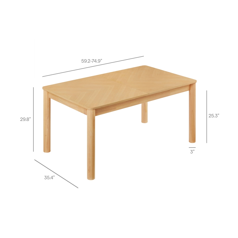 Maklaine Modern / Contemporary Extendable Dining Table in Oak