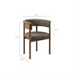 Maklaine Contemporary Set Of 2 Curved Upholstered Dining Chairs