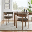 Maklaine Contemporary Set Of 2 Curved Upholstered Dining Chairs