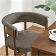 Maklaine Contemporary Set Of 2 Curved Upholstered Dining Chairs