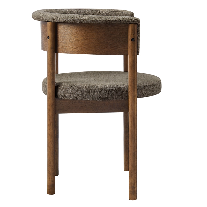 Maklaine Contemporary Set Of 2 Curved Upholstered Dining Chairs