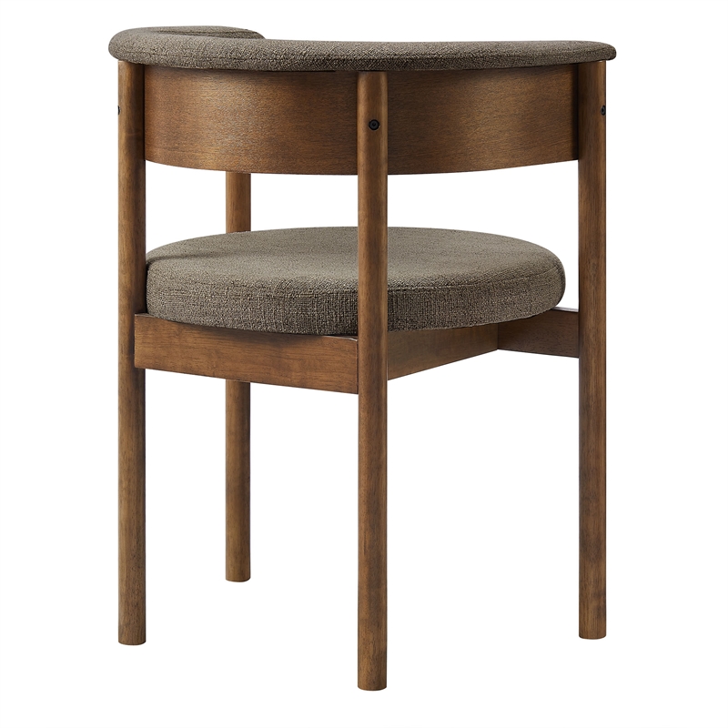 Maklaine Contemporary Set Of 2 Curved Upholstered Dining Chairs