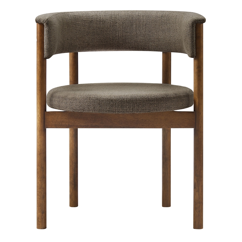 Maklaine Contemporary Set Of 2 Curved Upholstered Dining Chairs