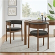 Maklaine Contemporary Set Of 2 Curved Upholstered Dining Chairs