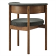 Maklaine Contemporary Set Of 2 Curved Upholstered Dining Chairs