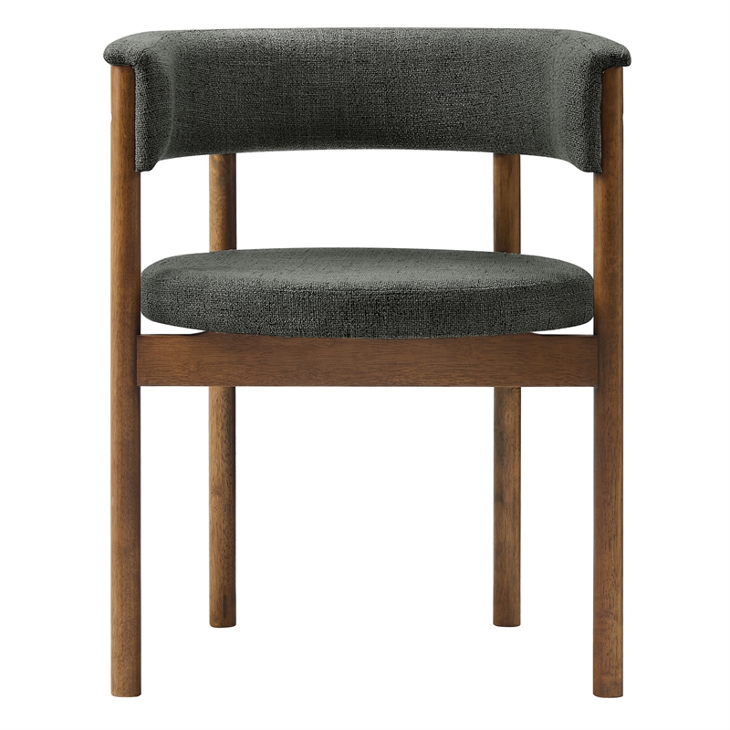 Maklaine Contemporary Set Of 2 Curved Upholstered Dining Chairs