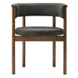 Maklaine Contemporary Set Of 2 Curved Upholstered Dining Chairs