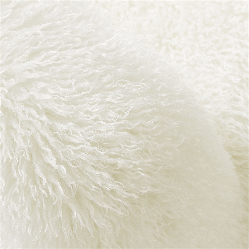 Maklaine Contemporary Faux Fur Upholstered Accent Chair in White