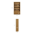 Maklaine Contemporary Solid Wood and Glass Display Cabinet in Oak