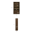 Maklaine Contemporary Solid Wood and Glass Display Cabinet in Walnut