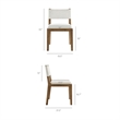 Maklaine Fabric Upholstered Wood Armless Dining Chair in Ivory