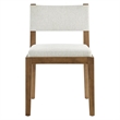 Maklaine Fabric Upholstered Wood Armless Dining Chair in Ivory