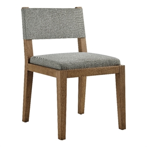 Maklaine Fabric Upholstered Wood Armless Dining Chair in Wheat