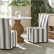 Maklaine Striped Slipcovered Dining Side Chair in Black Stripe