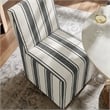 Maklaine Striped Slipcovered Dining Side Chair in Black Stripe