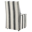 Maklaine Striped Slipcovered Dining Side Chair in Black Stripe