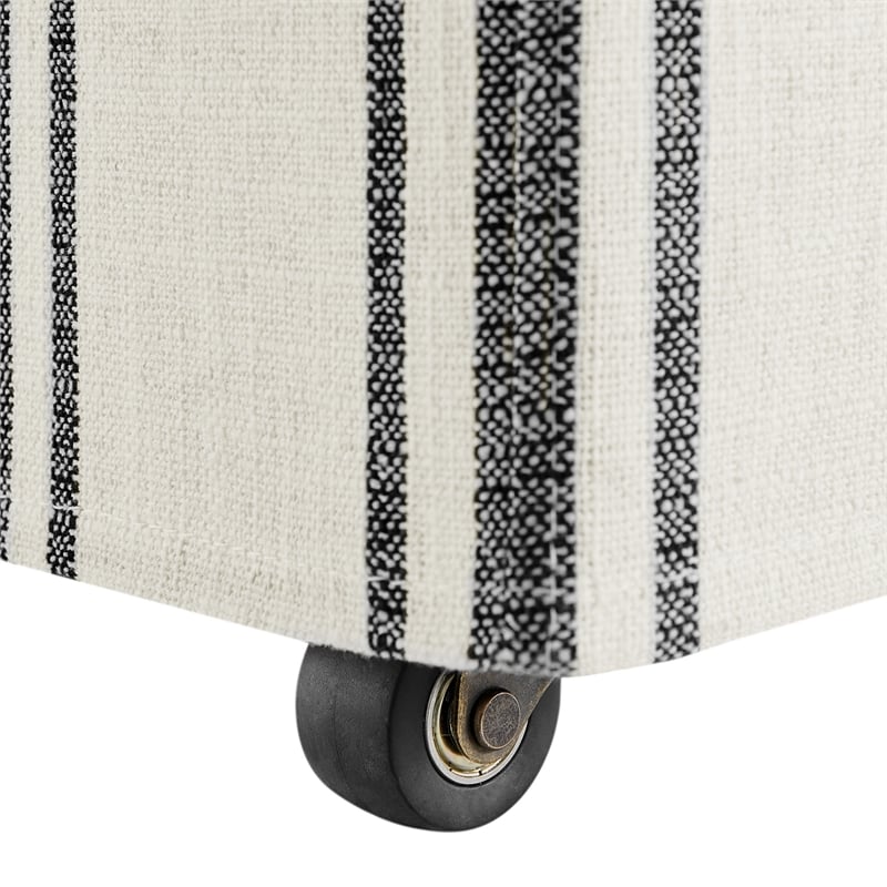 Maklaine Striped Slipcovered Dining Side Chair in Black Stripe